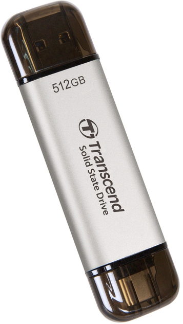 Dysk SSD Transcend ESD310 512GB USB Type-A/USB Type-C 3D NAND Silver (TS512GESD310S) - obraz 3