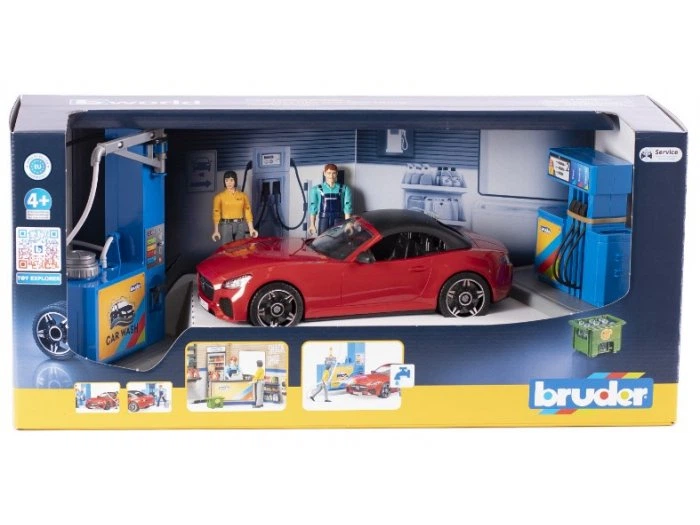 Игровой набор АЗС с автомойкой и фигурками, Bruder, 62111