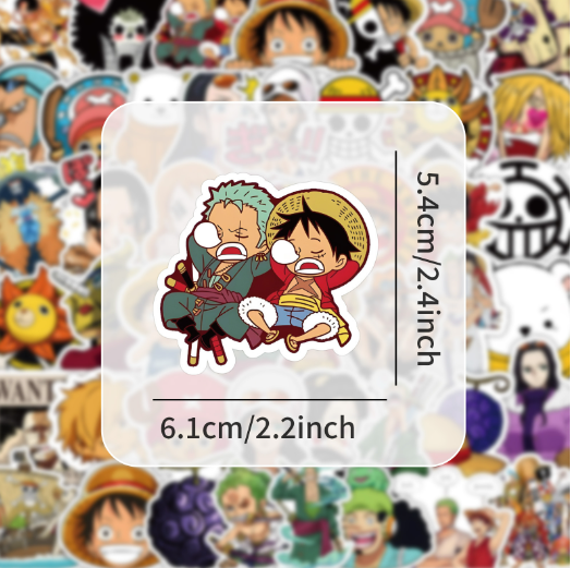 Наклейки One Piece Luffy Zoro многоразовые водоотталкивающие стикеры Ван Пис -50шт стикербомбингдля телефона, ноутбука, планшета, скейтборда, самоката, велосипеда (II) 32346 - изображение 2