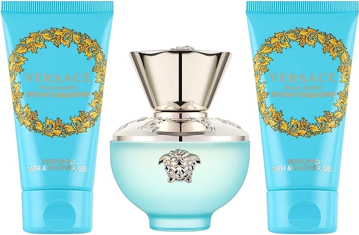 Zestaw damski Versace Dylan Turquoise Woda toaletowa damska 50 ml + Żel pod prysznic 50 ml + Balsam do ciała 50 ml (8011003876778) - obraz 2