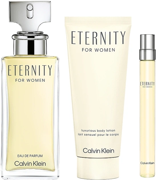 Zestaw prezentowy damski Calvin Klein Eternity Woda perfumowana 100 ml + Woda perfumowana 10 ml + Balsam do ciała 100 ml (3616304966682) - obraz 2