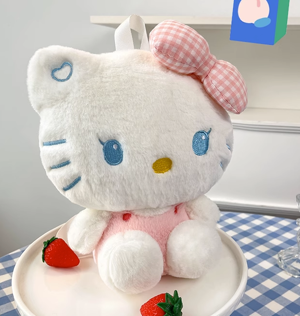 Hello Kitty рюкзак игрушка плюшевая мягкая для девочки Китти белый 23см (AN)20988 - Фото 4 Hello Kitty рюкзак игрушка плюшевая мягкая для девочки Китти белый 23см (AN)20988 - изображение 4