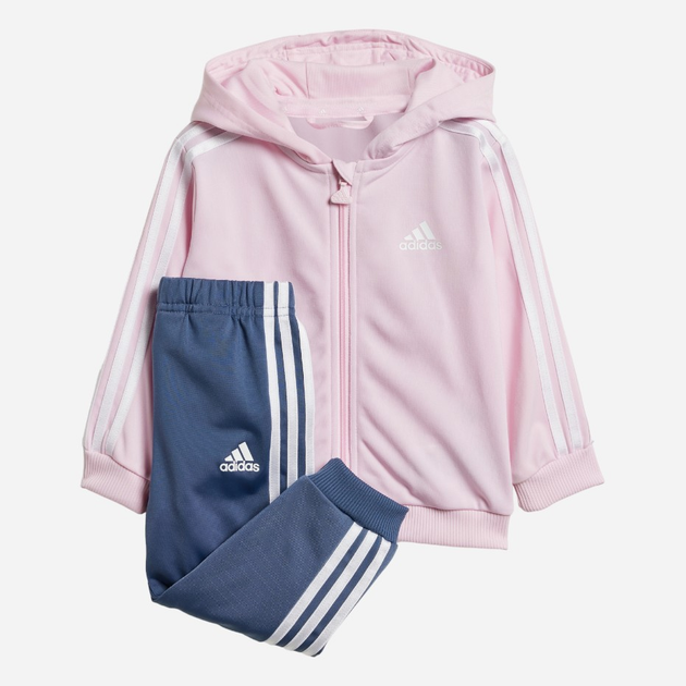 Дитячий спортивний костюм (толстовка + штани) для дівчинки adidas I 3S SHINY TS IS2501 86 см Рожевий/Темно-синій (4067891892486) - зображення 1