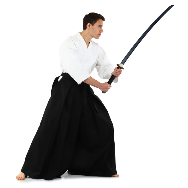 Одяг для Kendo, Iaido Aikido тренерувальний костюм Кендо, топи кендоги шани Хакама SP- (бавовна, PL, р-р 5 (185-190см), білий-чорний) (CO-8873_5_(зростання_185-190)) - изображение 7