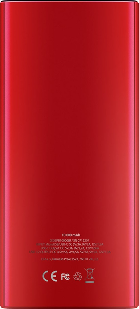 Powerbank GoGEN 10000 mAh Czerwony (GOG-PB100008R) - obraz 3