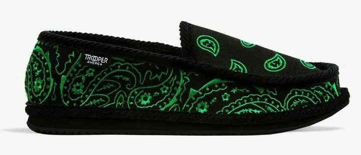 Женские слипоны TROOPER AMERICA KS-002Ed black green 42 (M9/W11) 28,0 см черные с зеленым - изображение 3