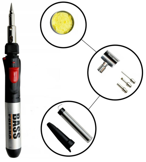Mini palnik gazowy Bass Polska 3 w 1 z zestawem akcesoriów 3869 (5902067615577) - obraz 6