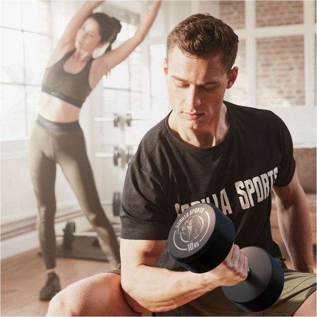 Гантель Gorilla Sports фіксована професійна 10 кг (4260200842626) - зображення 4