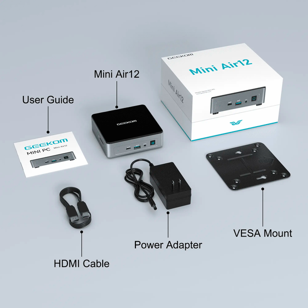 Неттоп GEEKOM Mini Air12 (GMAir12N100-16512-EU) Intel N100