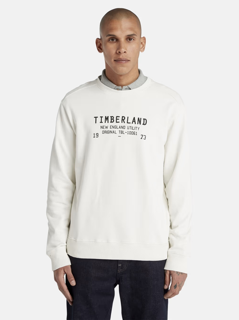 Bluza bez kaptura męska Timberland TB0A6FMV S Biała (196247869507) - obraz 1