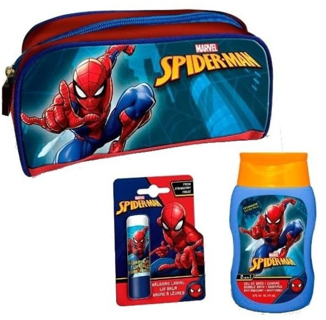 Zestaw do pielęgnacji dzieci Marvel Spiderman Żel pod prysznic 200 ml + Balsam do ust 4 g + Kosmetyczka (8412428025527) - obraz 2