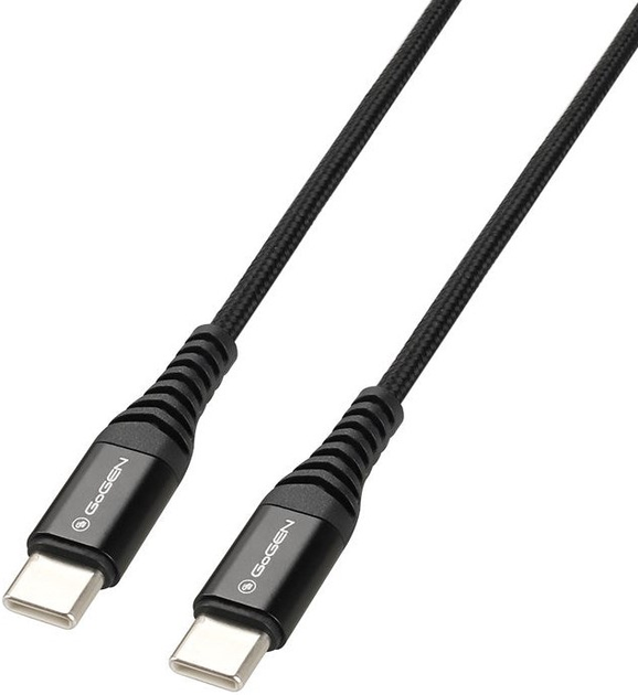 Kabel GoGEN USB-C to USB-C - 2 m Black (GOG-USBCC200MM01) - obraz 1