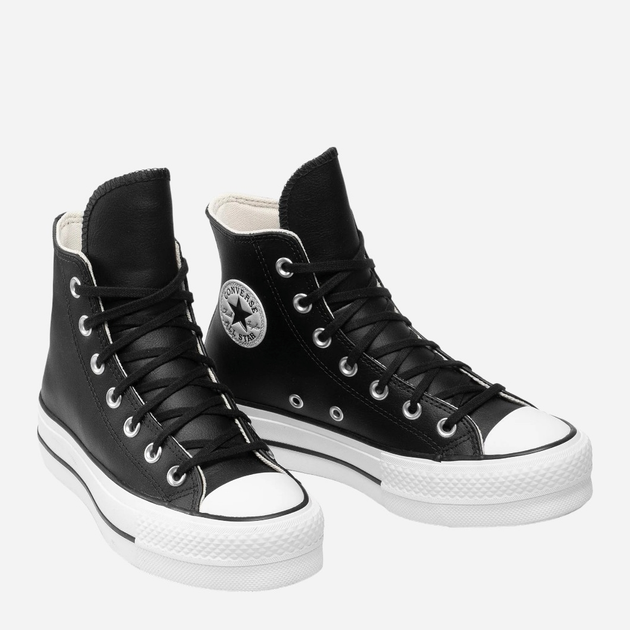 Жіночі кеди високі Converse Platform Hi Leather 561675C 37.5 (7US) 24 см Чорні (888755795729) - зображення 3