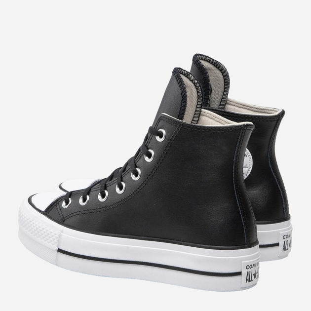 Жіночі кеди високі Converse Platform Hi Leather 561675C 37.5 (7US) 24 см Чорні (888755795729) - зображення 4