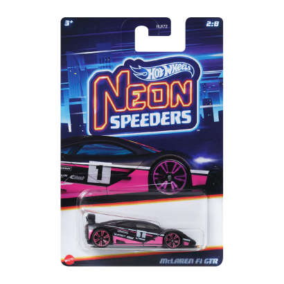 Тематическая Машинка Hot Wheels McLaren F1 GTR Neon Speeders 1:64