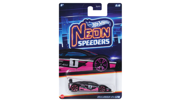 Тематическая Машинка Hot Wheels McLaren F1 GTR Neon Speeders 1:64