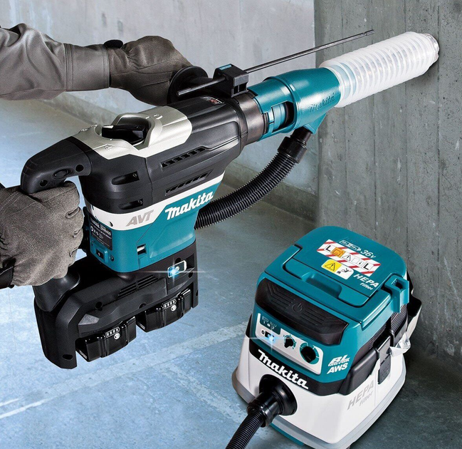 Акумуляторний перфоратор Makita DHR400PT2 LXT SDS-MAX 18В + 18В + 2 АКБ 5 Ah + З/П + кейс електричний безщітковий ручний (4166) - зображення 12