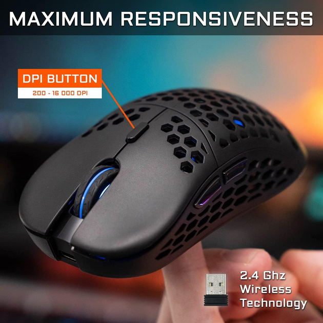 Игровая беспроводная мышь G-LAB Kult Beryllium Black Factory Recertified g12 - изображение 2