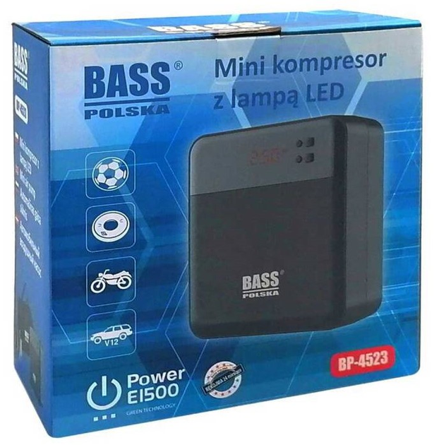 Mini kompresor Bass Polska 4523 12 V (5902067623442) - obraz 4