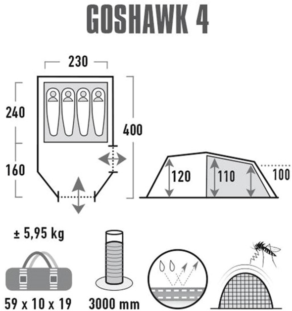 Намет High Peak Goshawk 4 10307 (4001690103077) - зображення 10
