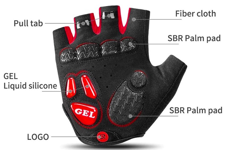 Велорукавички Rockbros з гелевими вставками S169BR L (7016802869434) - зображення 5