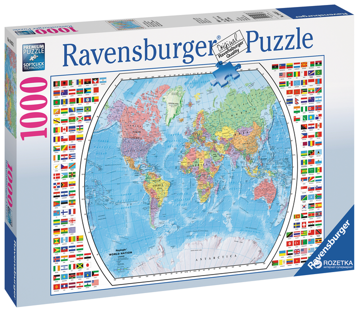 Puzzle Ravensburger Polityczna Mapa Świata 1000 elementów (4005556196333) - obraz 2