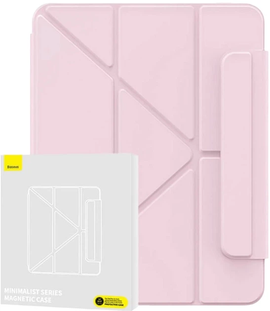 Etui z klapką magnetyczną Baseus Minimalist do Apple iPad Air4/Air5 10.9″/Pad Pro 11″ Baby Pink (P40112500411-01) - obraz 3