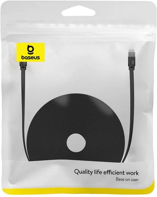 Patchcord Baseus Cat 6 UTP 30 m Black (B00133205111-02) - obraz 7