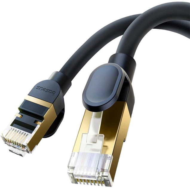 Patchcord Baseus Cat 8 SFTP 5 m Black (B0013320A111-05) - obraz 5