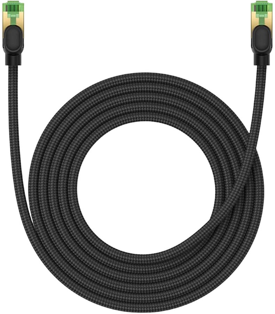 Patchcord Baseus Cat 8 SFTP 3 m Black (B0013320C111-04) - obraz 1