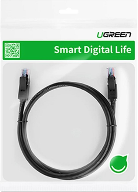 Patchcord Ugreen Cat 6 UTP 15 m Black (6957303821655) - obraz 3