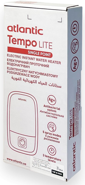 Электрический проточный водонагреватель Atlantic Tempo Lite IECI-SW2P55 SP 5.5 kW - изображение 8