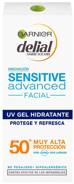 Сонцезахисний гель Garnier Delial Sensitive Advanced SPF 50+ 50 мл (3600542222853) - зображення 2