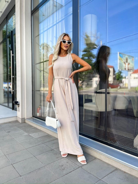 Женский летний комбинезон с широкими брюками Fashion 46/48 бежевый от ...
