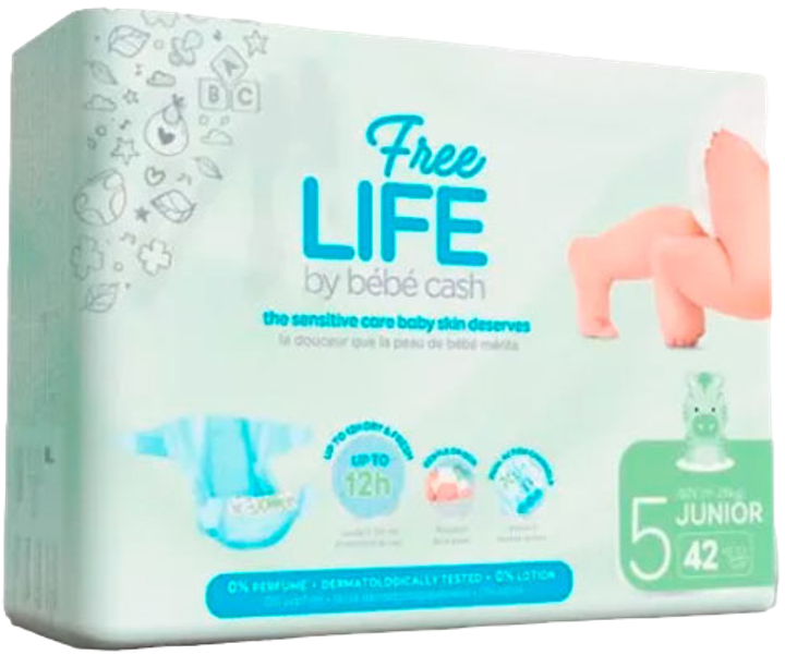 Підгузки Freelife Bebe Cash Nappy Розмір 5 11-25 кг 42 шт (3303090001054) - зображення 1