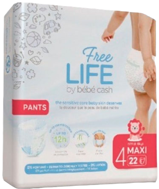 Pieluszki Freelife Bebe Cash Nappy Rozmiar 4 10-14 kg 22 szt (5411416023012) - obraz 1