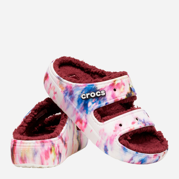 Klapki damskie z futerkiem Crocs Classic Cozzzy Tie Dye Graphic CR208118 37-38 (M5/W7) 23 cm Wielokolorowe (196265166862) - obraz 2