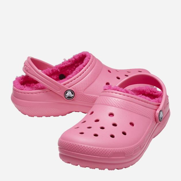 Chodaki dziecięce dla dziewczynki ocieplane Crocs Classic Fuzz-Lined Casual CR207009 22-23 (C6) 13.6 cm Różowe (196265407590) - obraz 2