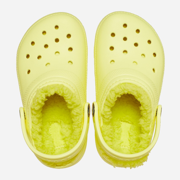Chodaki dziecięce dla dziewczynki ocieplane Crocs Classic Fuzz-Lined Casual CR207009 27-28 (C10) 16.8 cm Żółte (191448965508) - obraz 4