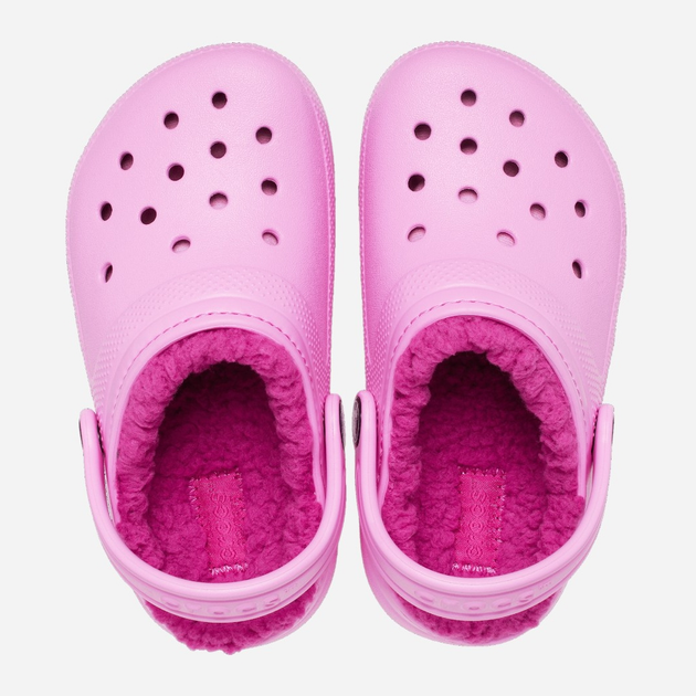 Дитячі крокси-сабо утеплені для дівчинки Crocs Classic Fuzz-Lined Casual CR207009 27-28 (C10) 16.8 см Світло-рожеві (191448877658) - зображення 4