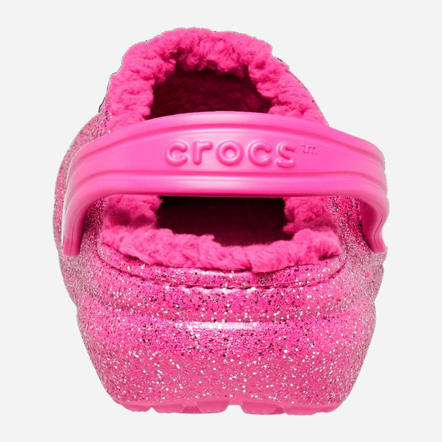 Дитячі крокси-сабо утеплені для дівчинки Crocs Classic Lined Glitter CR207463 25-26 (C9) 16 см Темно-рожеві (196265137947) - зображення 3