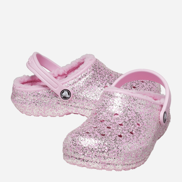 Chodaki dziecięce dla dziewczynki ocieplane Crocs Classic Lined Glitter CR207463 22-23 (C6) 13.6 cm Jasnoróżowe (196265425006) - obraz 2