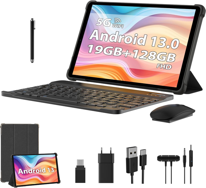 Планшет 10.1" LNMBBS M820 19/128Gb 8 ядер Android 13 8000 mAh Чорний g1 ...