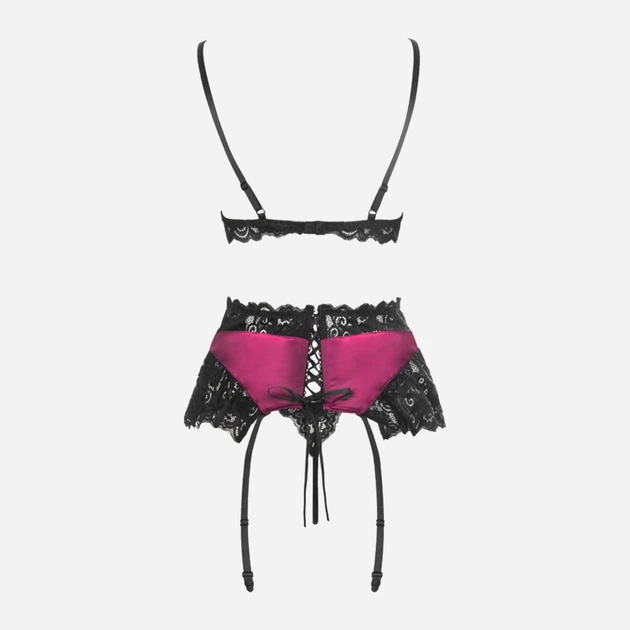 Komplet erotyczny damski (biustonosz + majtki stringi + pas do pończoch) CoFashion Randy Cf 90435 S-M Bordowy (5902767122559) - obraz 7