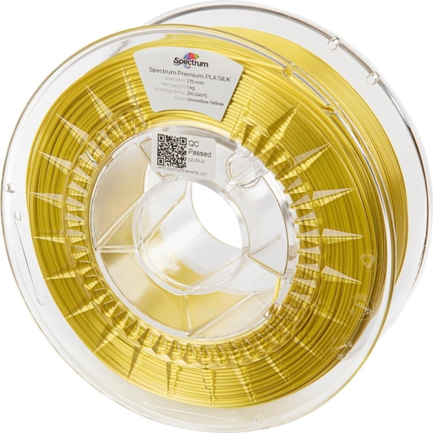 Filament do drukarek 3D Spectrum PLA Silk 1.75 mm 1000 g Delikatny żółty (5903175652072) - obraz 1