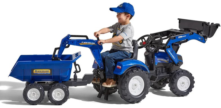 Traktor dziecięcy Falk Ranch na pedały z przyczepą Niebieski (3016203090233) - obraz 7