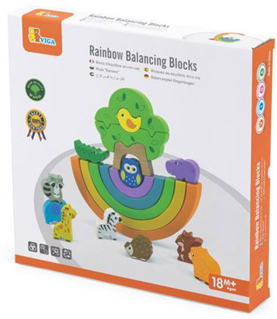 Drewniana gra balansowa Viga Toys Rainbow (6971608445903) - obraz 1