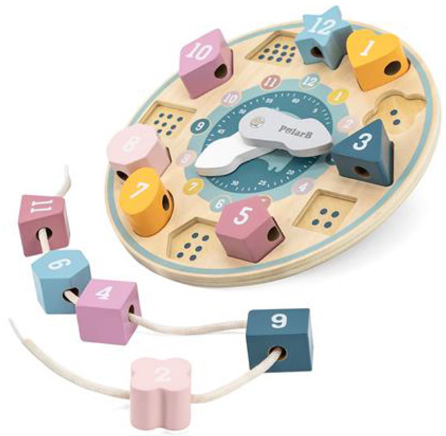 Дерев'яний сортер-шнурівка Viga Toys PolarB Годинник (6971608440533) - зображення 5