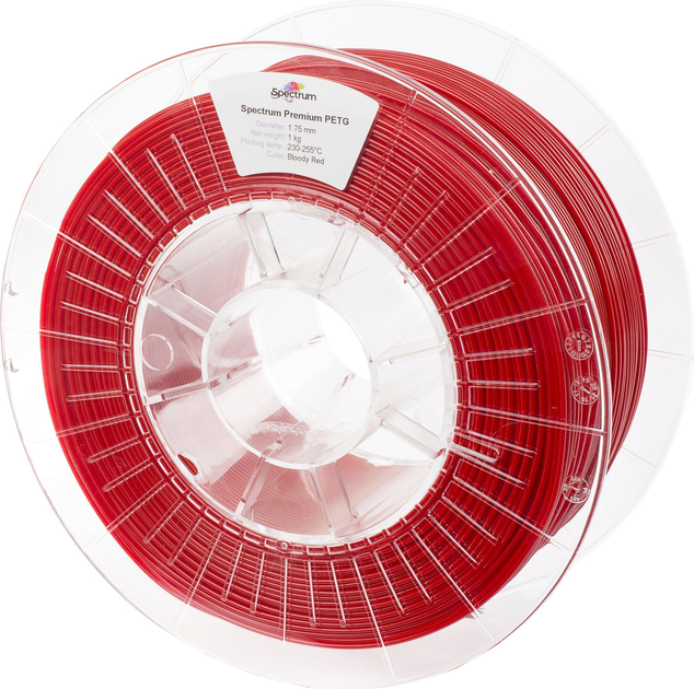 Filament do drukarek 3D Spectrum Premium PET-G 1.75 mm 1000 g Krwistoczerwony (5903175657596) - obraz 1