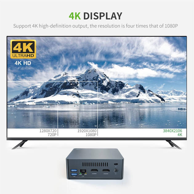 Мини ПК KUYIA GK25 Intel Celeron J4105 RAM 8GB SSD 256GB Windows 11 Б/В - изображение 4